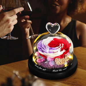 Limited Edition 2021 Immortal Enchanted Rose Glass Heart Dome (15 Colors) With Luxury Gift Box