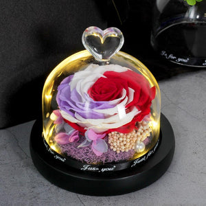 Limited Edition 2021 Immortal Enchanted Rose Glass Heart Dome (15 Colors) With Luxury Gift Box