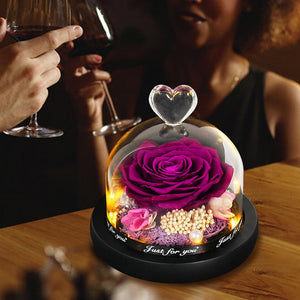Limited Edition 2021 Immortal Enchanted Rose Glass Heart Dome (15 Colors) With Luxury Gift Box