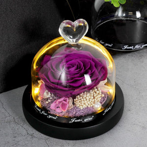 Limited Edition 2021 Immortal Enchanted Rose Glass Heart Dome (15 Colors) With Luxury Gift Box