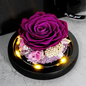 Limited Edition 2021 Immortal Enchanted Rose Glass Heart Dome (15 Colors) With Luxury Gift Box