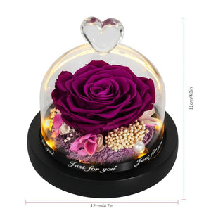 Limited Edition 2021 Immortal Enchanted Rose Glass Heart Dome (15 Colors) With Luxury Gift Box