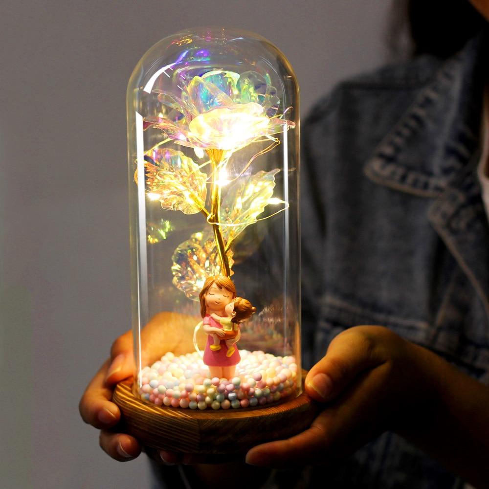 Mother & Child Father & Child Galaxy Enchanted Rose LED Glass Display (34 Designs)