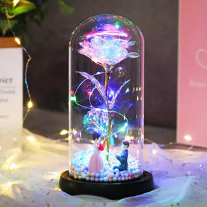 Mother & Child Father & Child Galaxy Enchanted Rose LED Glass Display (34 Designs)