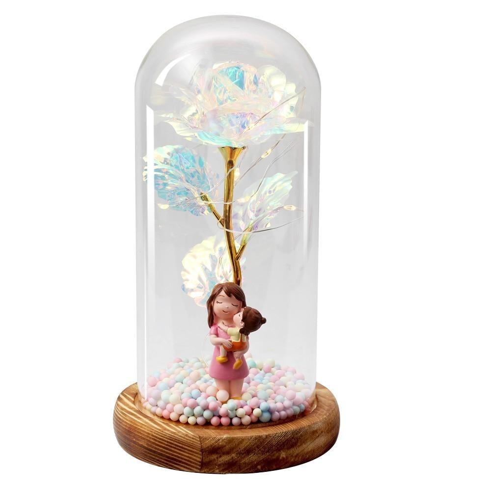 Mother & Child Father & Child Galaxy Enchanted Rose LED Glass Display (34 Designs)