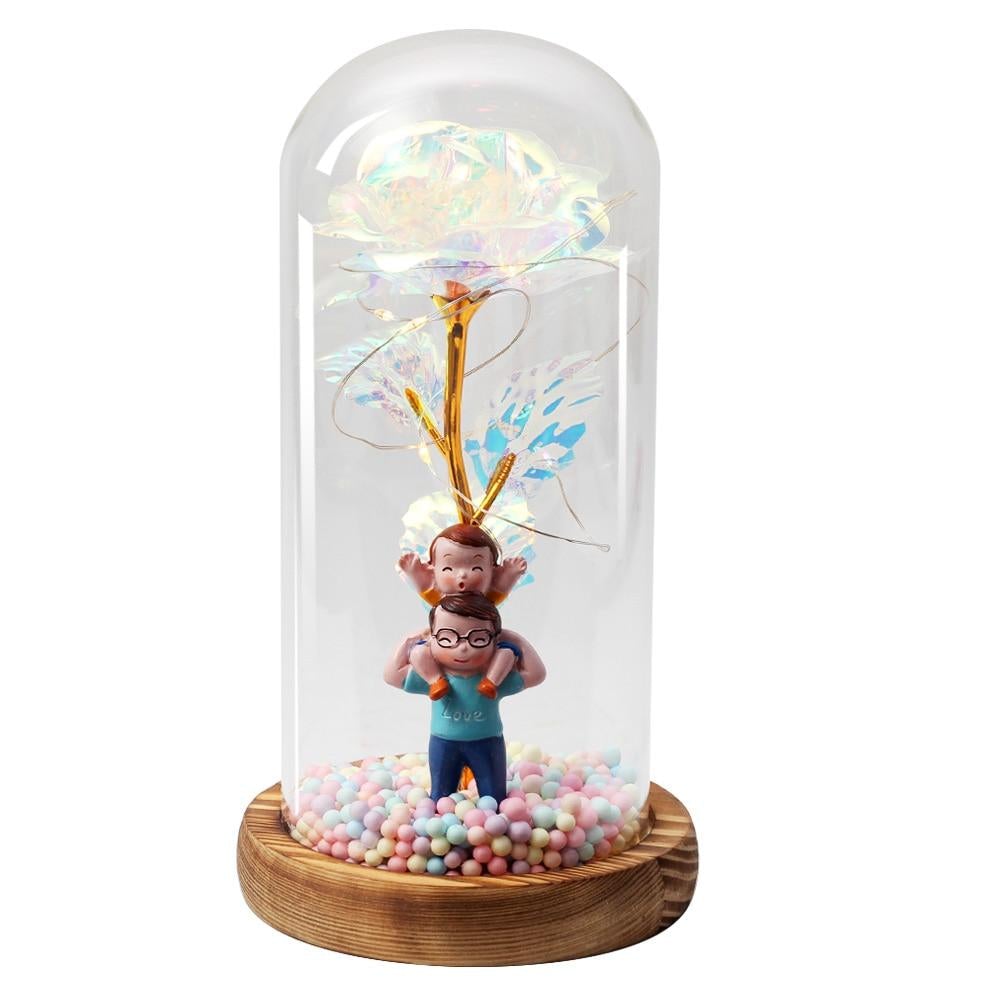 Mother & Child Father & Child Galaxy Enchanted Rose LED Glass Display (34 Designs)