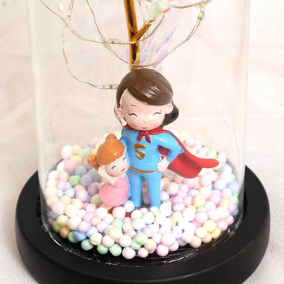 Super Mom or Dad Galaxy Enchanted Rose LED Glass Display (8 Designs)