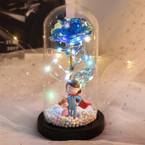 Super Mom or Dad Galaxy Enchanted Rose LED Glass Display (8 Designs)
