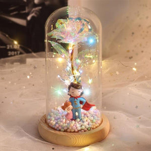 Super Mom or Dad Galaxy Enchanted Rose LED Glass Display (8 Designs)