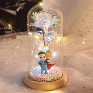 Super Mom or Dad Galaxy Enchanted Rose LED Glass Display (8 Designs)