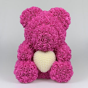 Pearl Heart Enchanted Forever Rose Teddy Bear (20 Colors) 40cm