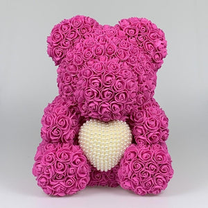 Pearl Heart Enchanted Forever Rose Teddy Bear (20 Colors) 40cm