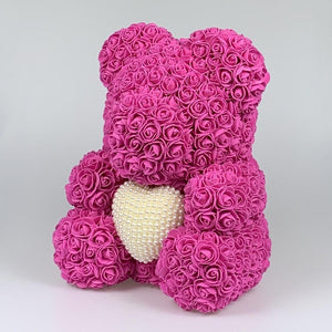 Pearl Heart Enchanted Forever Rose Teddy Bear (20 Colors) 40cm