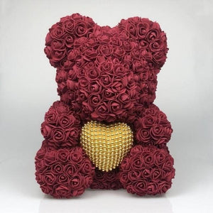 Pearl Heart Enchanted Forever Rose Teddy Bear (20 Colors) 40cm