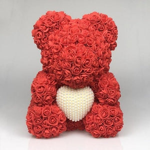 Pearl Heart Enchanted Forever Rose Teddy Bear (20 Colors) 40cm