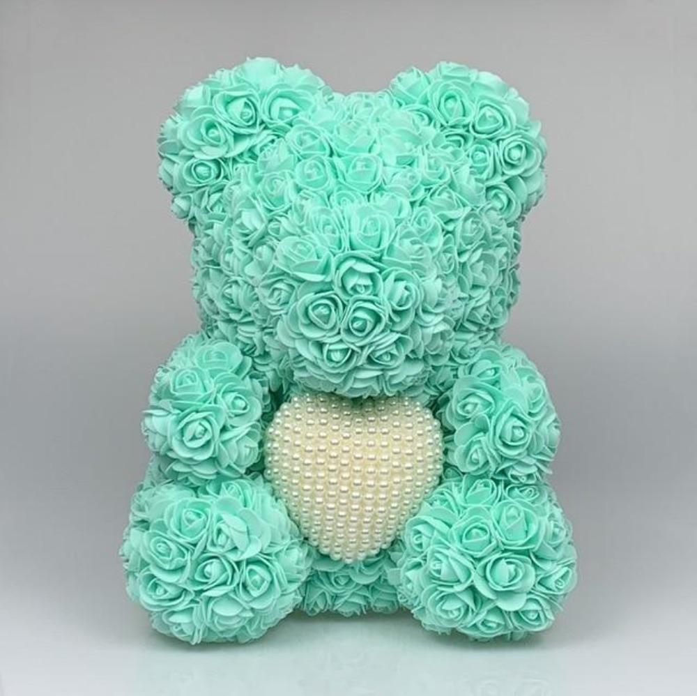 Pearl Heart Enchanted Forever Rose Teddy Bear (20 Colors) 40cm