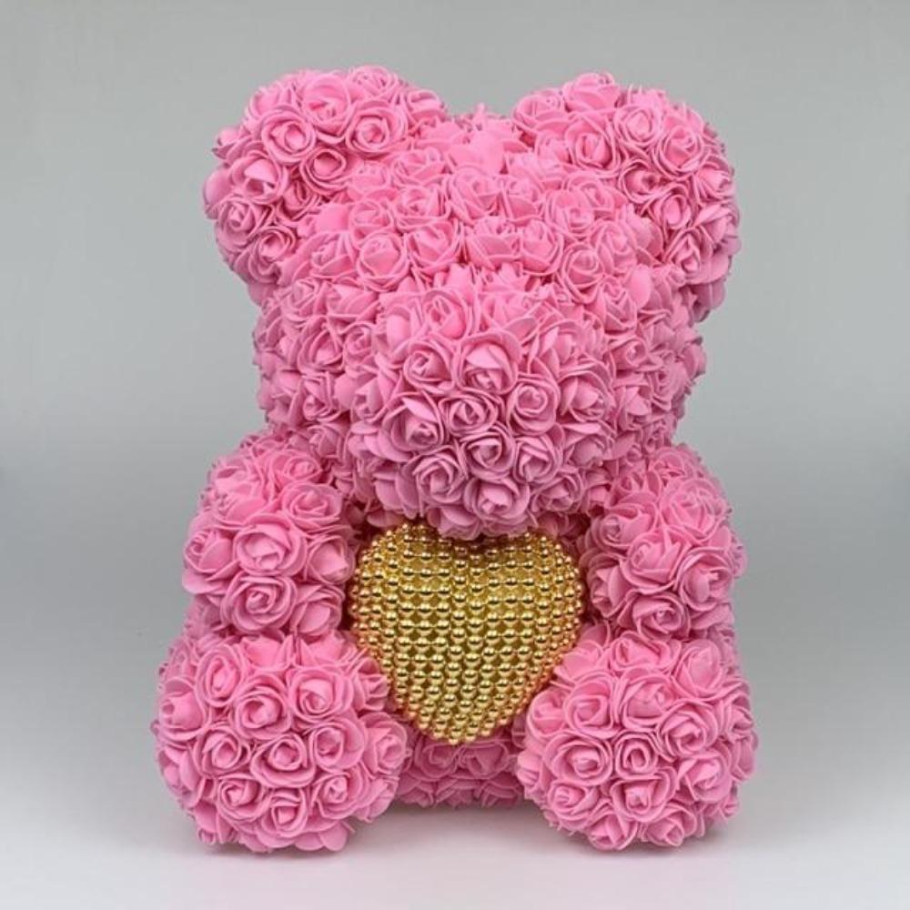Pearl Heart Enchanted Forever Rose Teddy Bear (20 Colors) 40cm