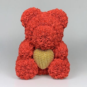 Pearl Heart Enchanted Forever Rose Teddy Bear (20 Colors) 40cm