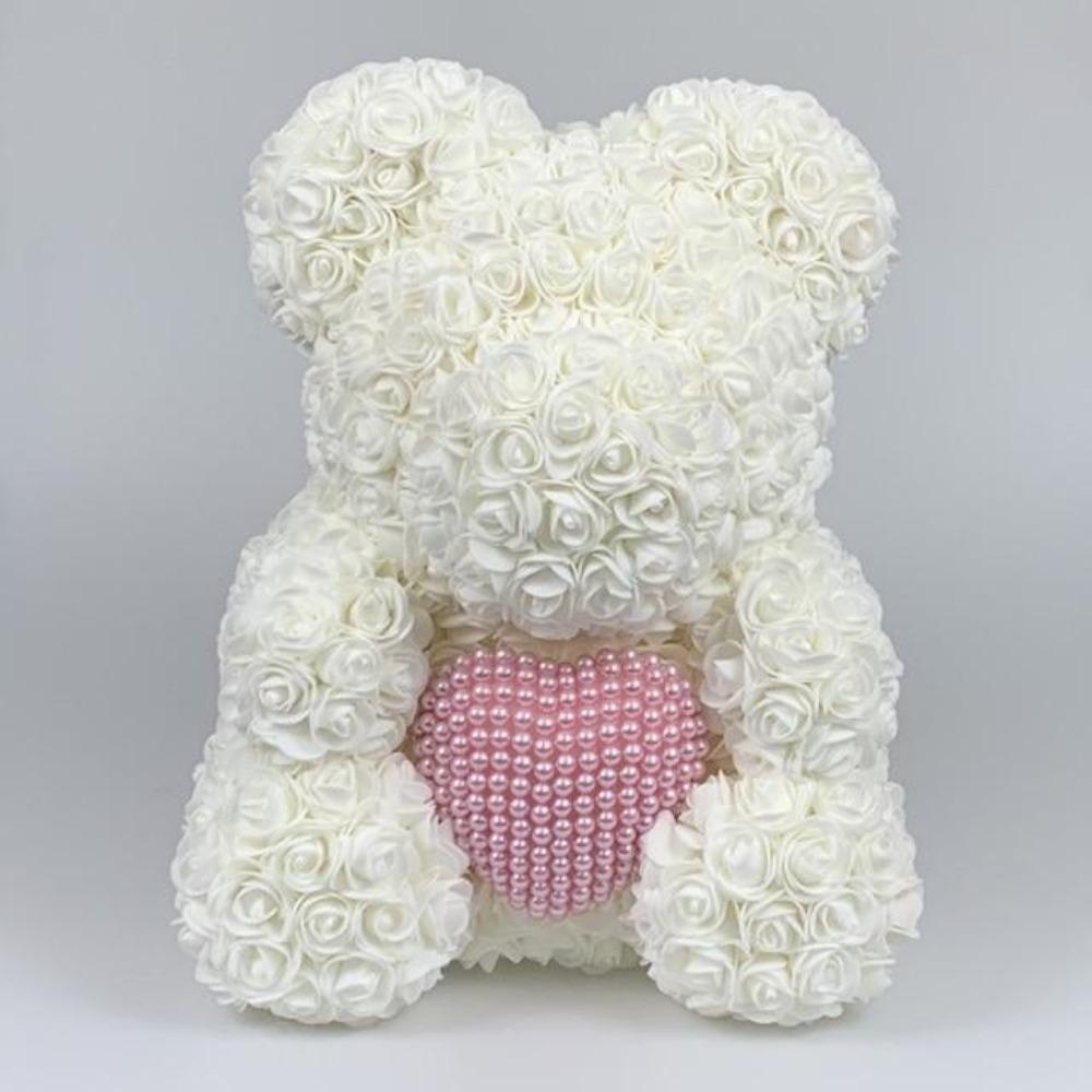 Pearl Heart Enchanted Forever Rose Teddy Bear (20 Colors) 40cm