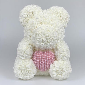 Pearl Heart Enchanted Forever Rose Teddy Bear (20 Colors) 40cm