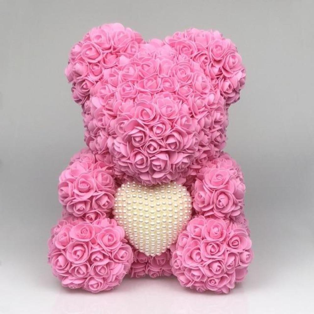 Pearl Heart Enchanted Forever Rose Teddy Bear (20 Colors) 40cm