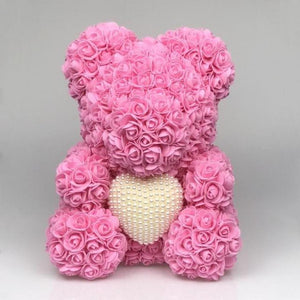 Pearl Heart Enchanted Forever Rose Teddy Bear (20 Colors) 40cm