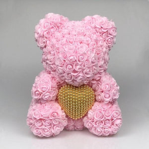 Pearl Heart Enchanted Forever Rose Teddy Bear (20 Colors) 40cm