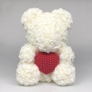 Pearl Heart Enchanted Forever Rose Teddy Bear (20 Colors) 40cm