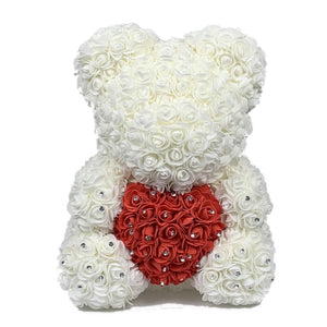 Limited Edition Diamond Enchanted Forever Rose Heart Teddy Bear (3 Colors) 40cm