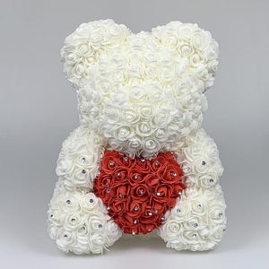 Limited Edition Diamond Enchanted Forever Rose Heart Teddy Bear (3 Colors) 40cm