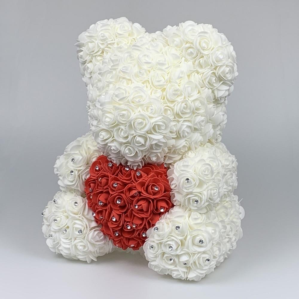 Limited Edition Diamond Enchanted Forever Rose Heart Teddy Bear (3 Colors) 40cm