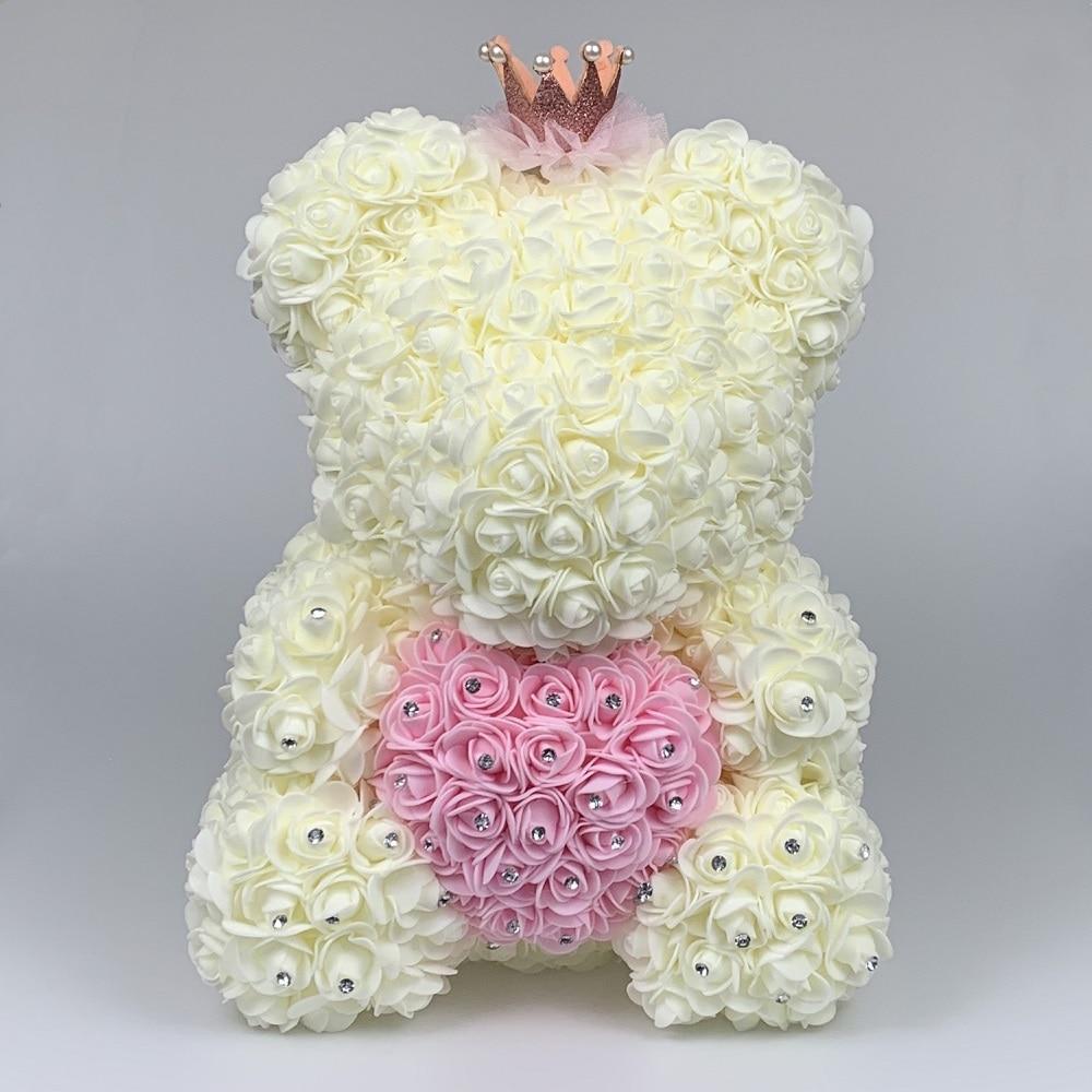 Limited Edition Diamond Enchanted Forever Rose Heart Teddy Bear (3 Colors) 40cm