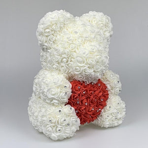 Limited Edition Diamond Enchanted Forever Rose Heart Teddy Bear (3 Colors) 40cm