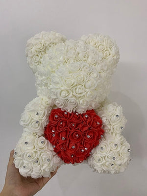 Limited Edition Diamond Enchanted Forever Rose Heart Teddy Bear (3 Colors) 40cm