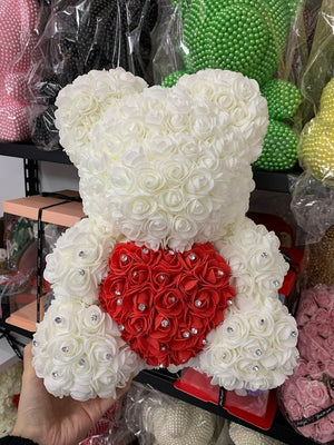 Limited Edition Diamond Enchanted Forever Rose Heart Teddy Bear (3 Colors) 40cm