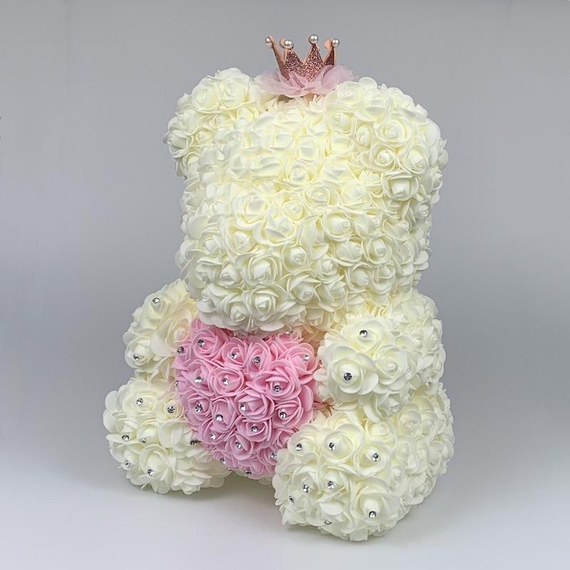 Limited Edition Diamond Enchanted Forever Rose Heart Teddy Bear (3 Colors) 40cm