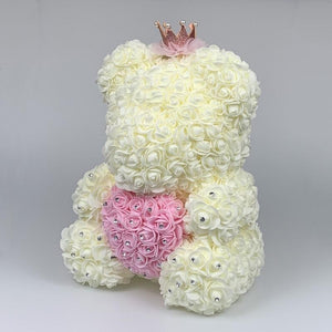 Limited Edition Diamond Enchanted Forever Rose Heart Teddy Bear (3 Colors) 40cm