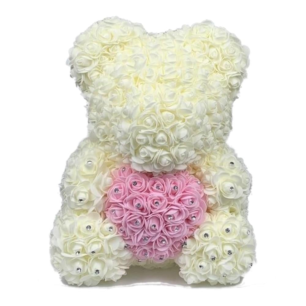 Limited Edition Diamond Enchanted Forever Rose Heart Teddy Bear (3 Colors) 40cm