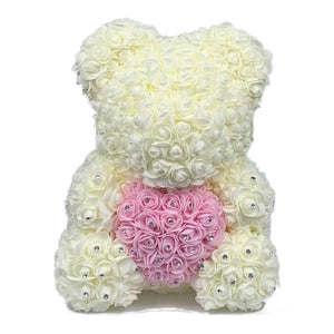 Limited Edition Diamond Enchanted Forever Rose Heart Teddy Bear (3 Colors) 40cm