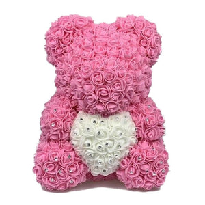Limited Edition Diamond Enchanted Forever Rose Heart Teddy Bear (3 Colors) 40cm