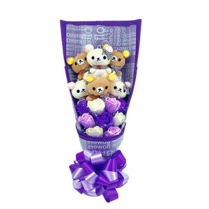 Rose Cute Teddy Bear Plush Bouquet Enchanted Flower (8 Designs) Optional Gift Box