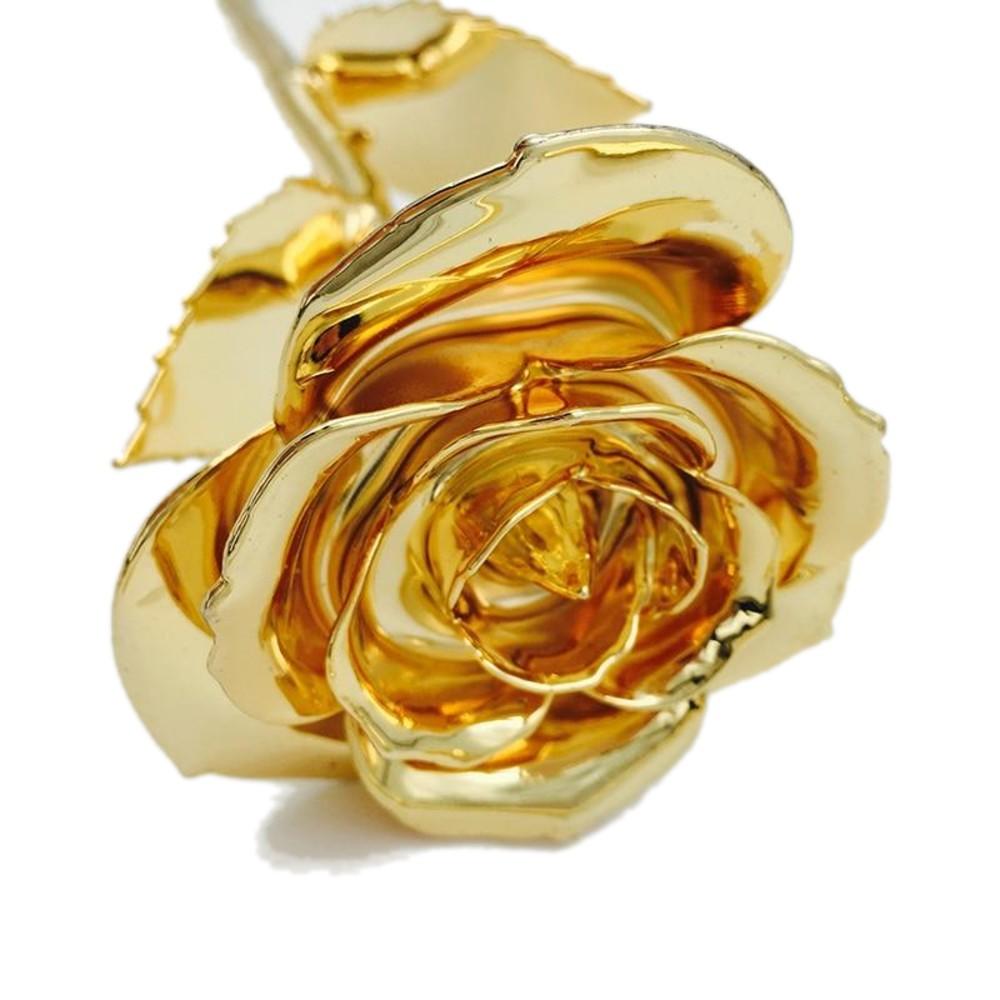 Preserved 24k Gold Long Stem Immortal Rose with Display Stand