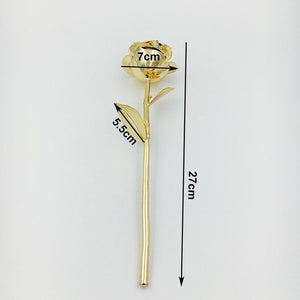 Preserved 24k Gold Long Stem Immortal Rose with Display Stand