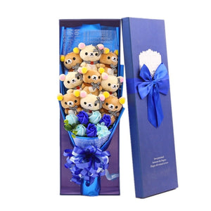 Rose Cute Teddy Bear Plush Bouquet Enchanted Flower (8 Designs) Optional Gift Box