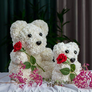 Enchanted Forever Rose Bear Teddy w/Rose (4 Styles)