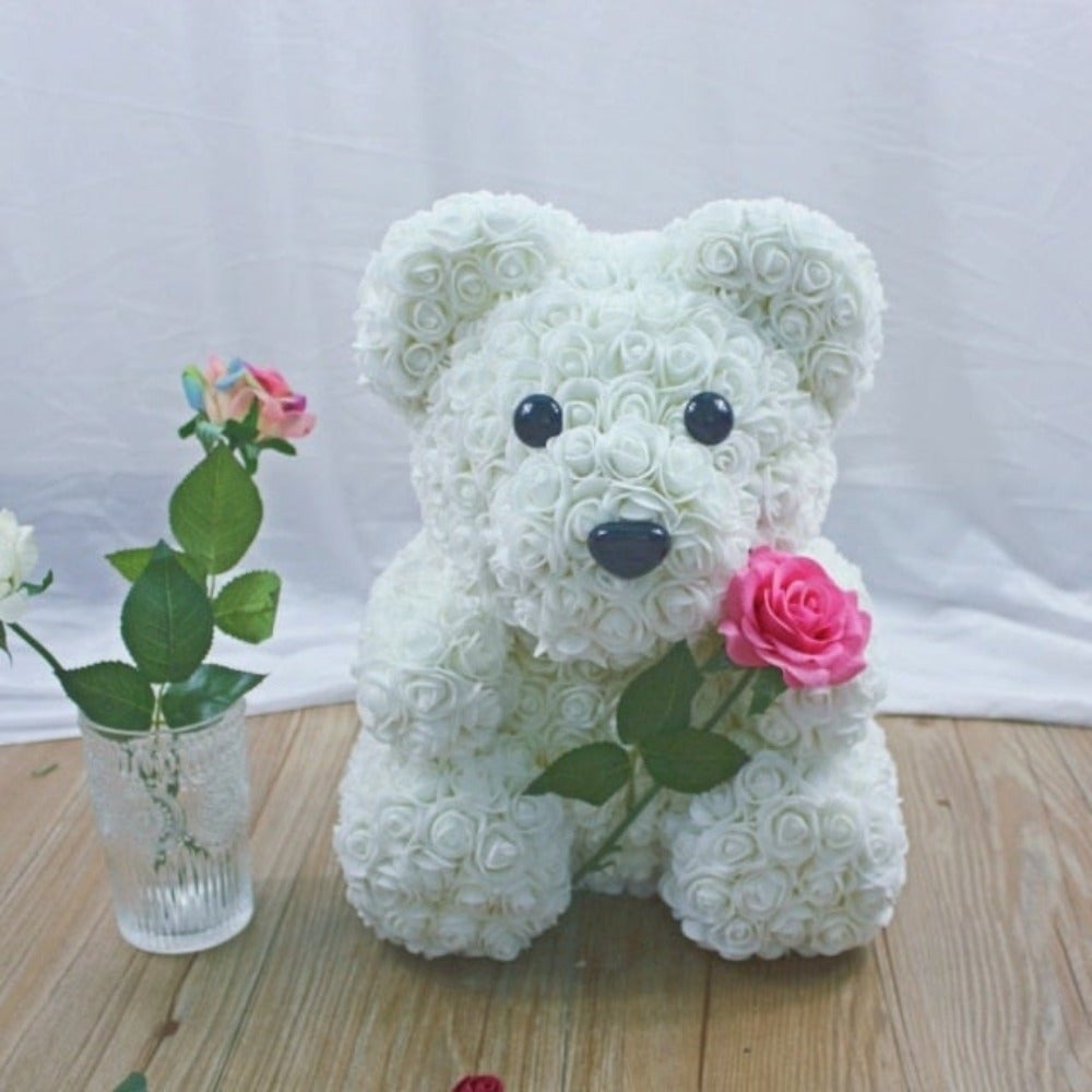 Enchanted Forever Rose Bear Teddy w/Rose (4 Styles)