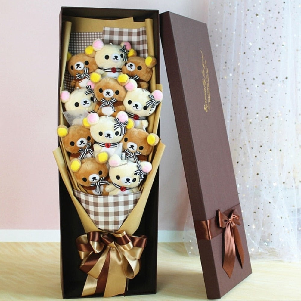 Rose Cute Teddy Bear Plush Bouquet Enchanted Flower (8 Designs) Optional Gift Box