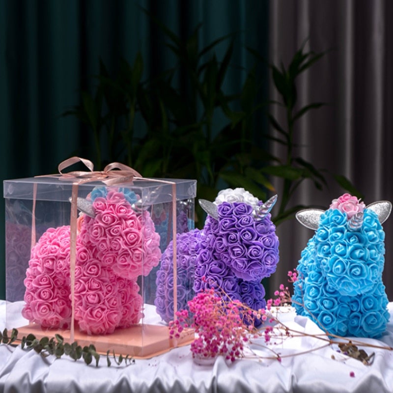 Mini Unicorn Rose Bear 23cm (11 Colors)