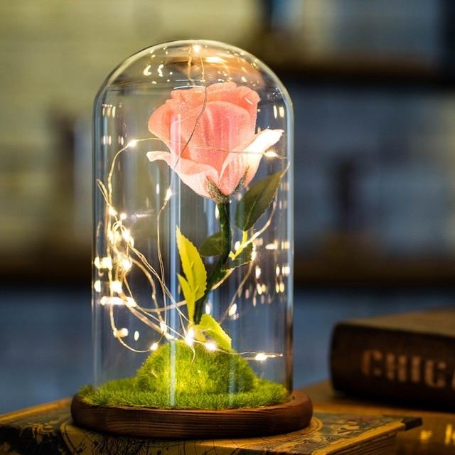 Enchanted Rose LED Glass Display (22 Designs)