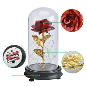 24k Enchanted Rose LED Glass Display (Red Blue or Gold)